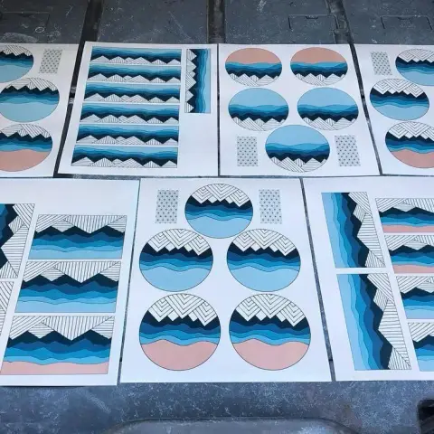 Custom ceramic decal sheets printed in CMYK Magenta Palette — Letter size